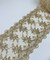 Champagne Floral Embroidered Lace Table Runner by the Yard, 14" Wide Sequin Mesh Lace Trim with Scalloped Edges